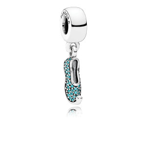 Pandora Jasmine's Slipper Mint CZ Dangle Disney Christmas Charm