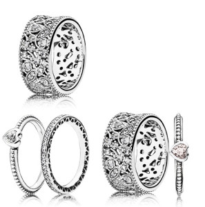 Pandora Romance Themed Christmas Rings