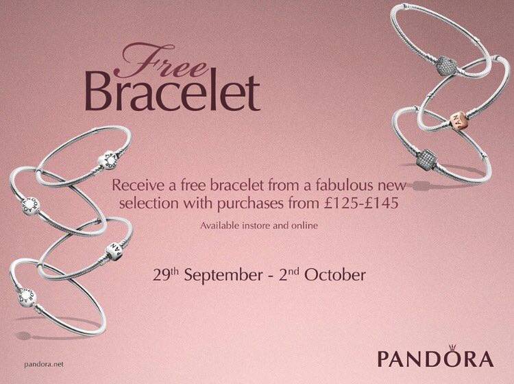 Pandora Jewelry Free Bracelet UK Promotion October 2016