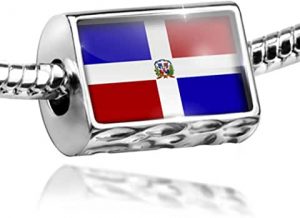 Pandora Dominican Republic Flag Silver Photo Charm